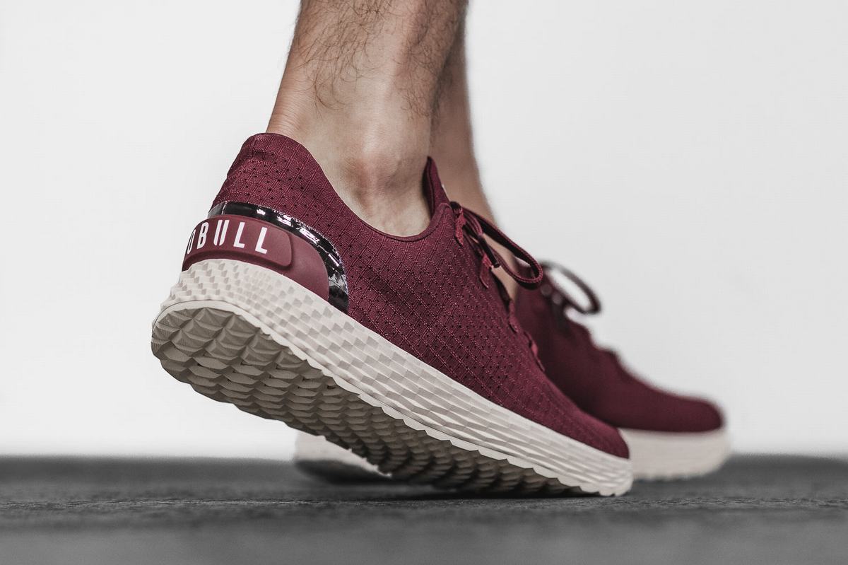 Nobull Ripstop Runner Men's Running Shoes Dark Red White | Australia (ZD8920)